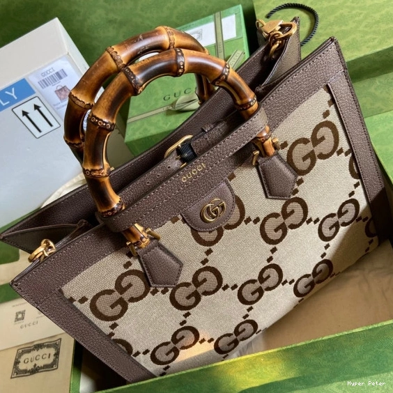 Hyper Peter Diana GUCCI medium jumbo bag tote GG with 0816
